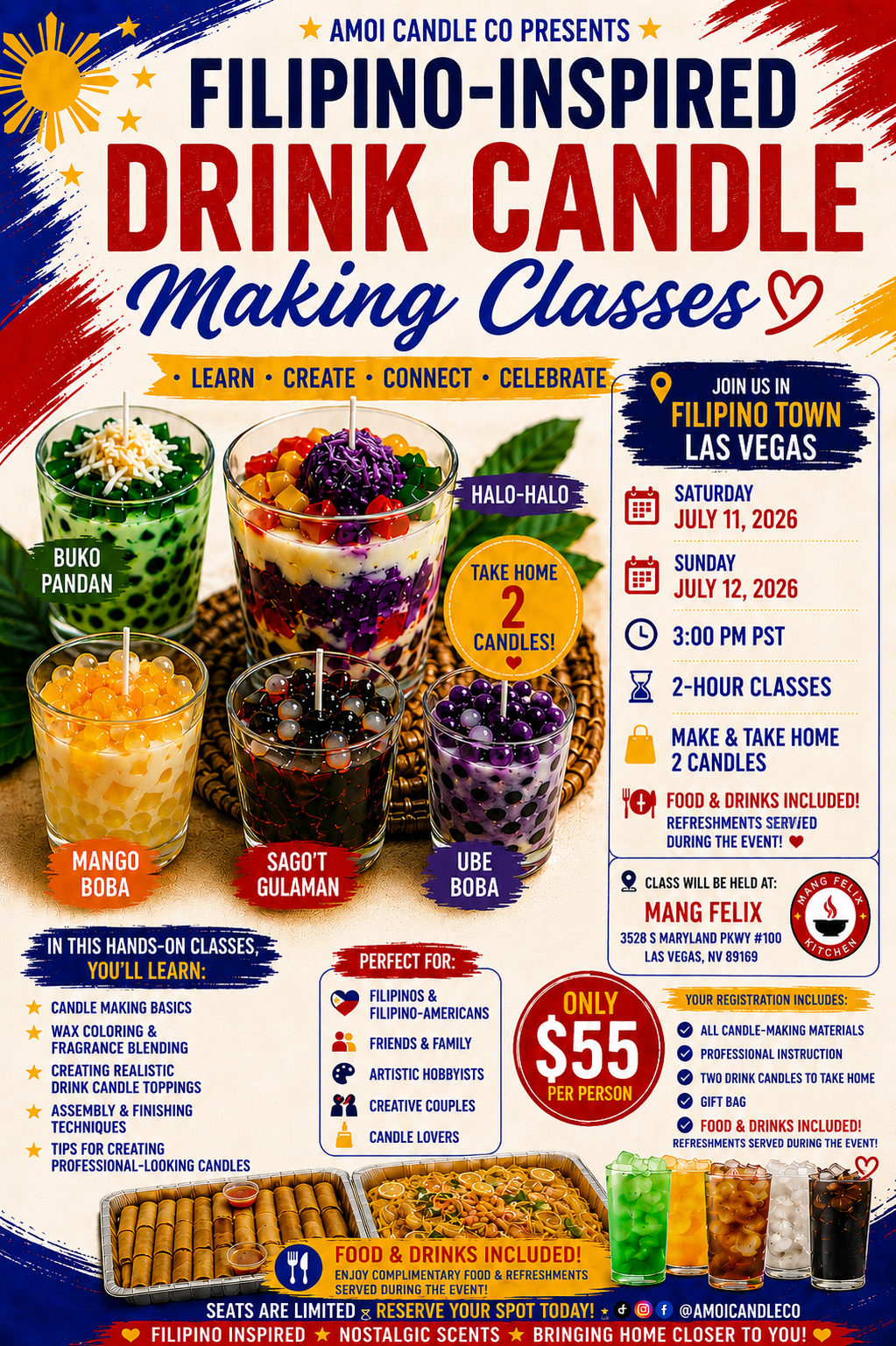 Filipino-Inspired Drink Candle Making Classes in Las Vegas!